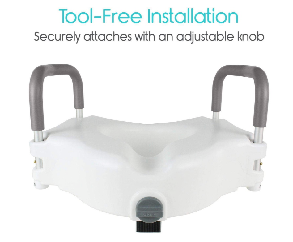 Raised Toilet Seat with Handles