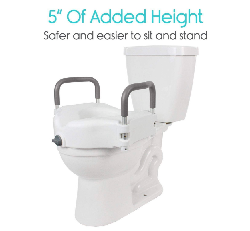 Raised Toilet Seat with Handles