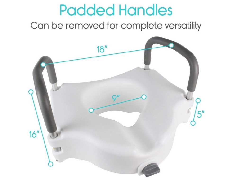 Raised Toilet Seat with Handles