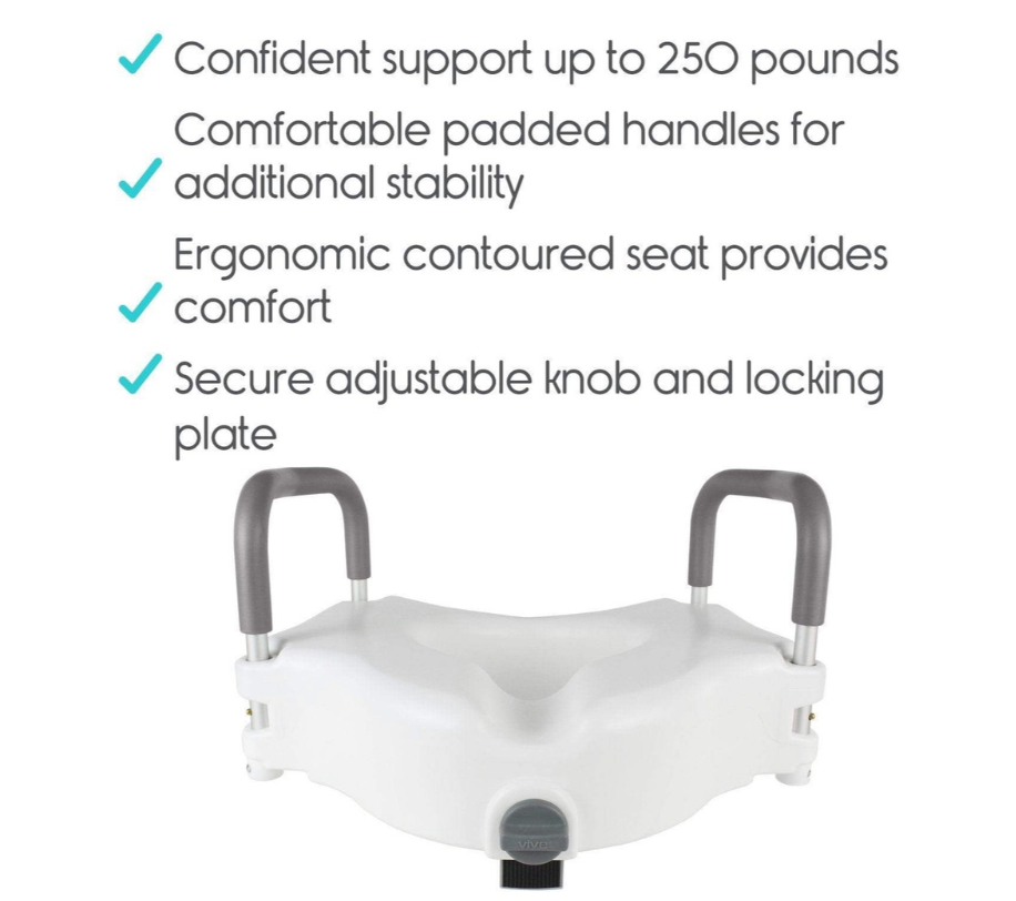 Raised Toilet Seat with Handles