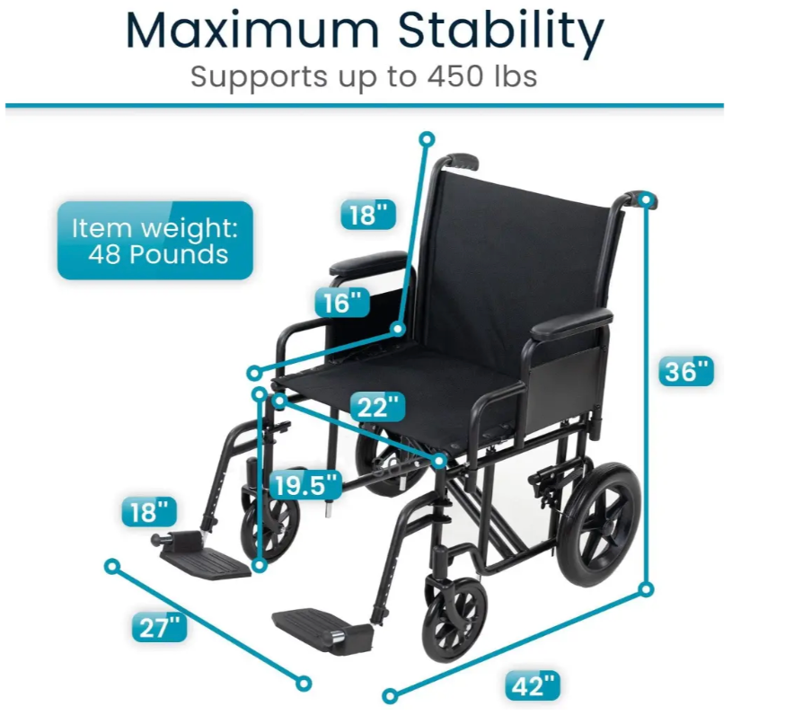 Bariatric Transport Wheelchair
